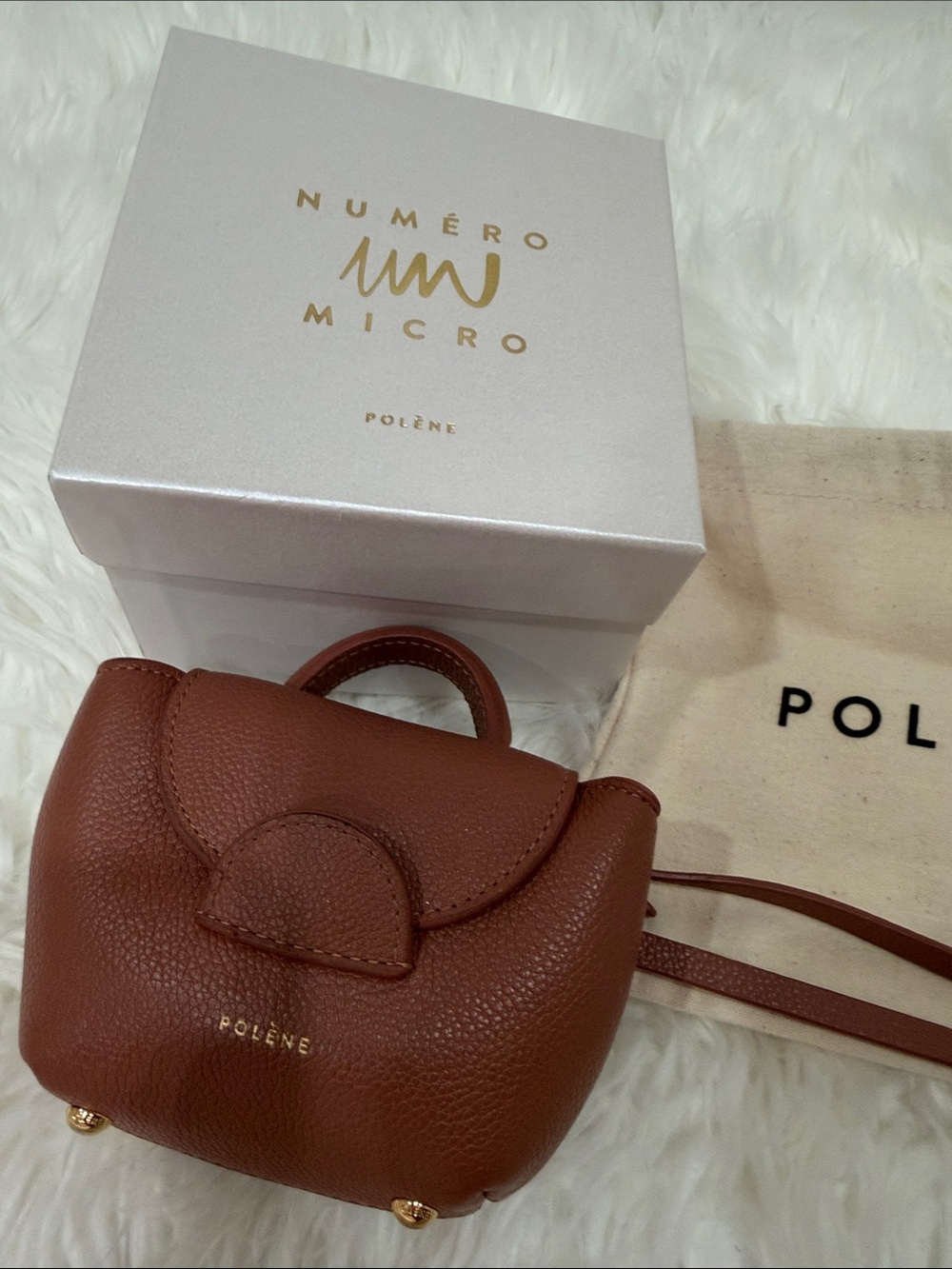 Numéro Micro Leather Mini Backpack — Brown